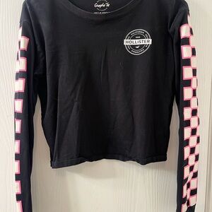 Hollister Black Long Sleeve Crop Top